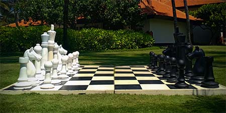 outdoor chess with giant pieces