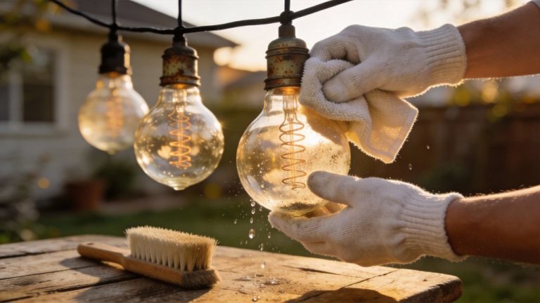 safe outdoor light cleaning