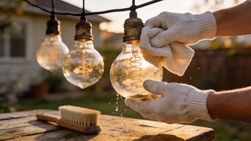 safe outdoor light cleaning