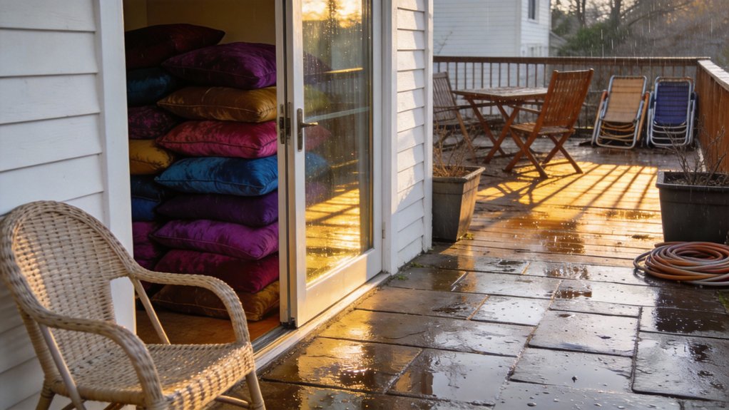 store cushions indoors safely