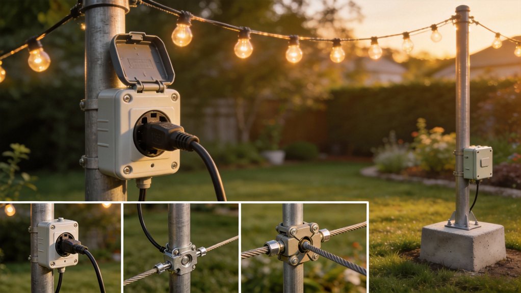weatherproof outdoor string lighting
